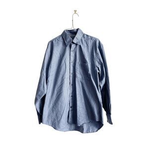 Robert Talbott MensโHoundstooth Button-Up Long Sleeve Dress Shirt Blue Size XL